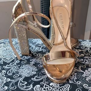 Rose gold, bedazzled heels
